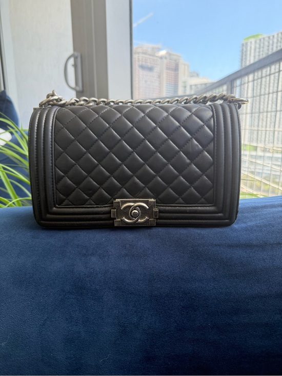 CHANEL Handbags - CHANEL Black Quilted Boy Flap Shoulder Bag with Silver-Tone Hardware